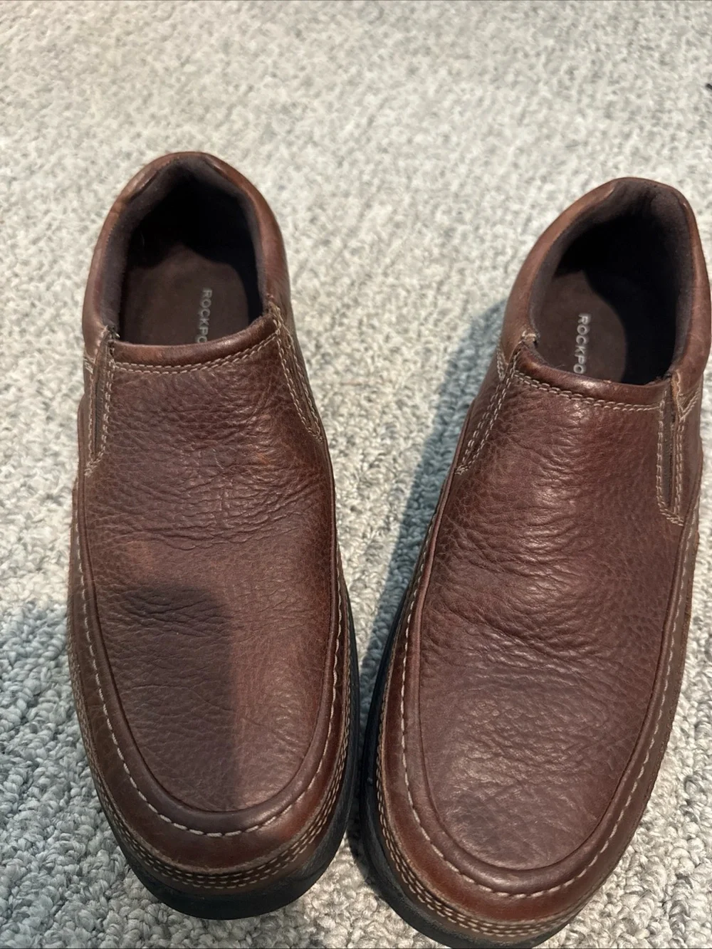 Rockport Men’s 9.5 M Brown Leather Slip-On Loafers Walking